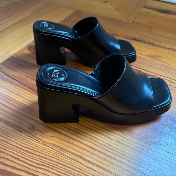 Zara Shoes Chunky High Heeled Platform Sandals Poshmark